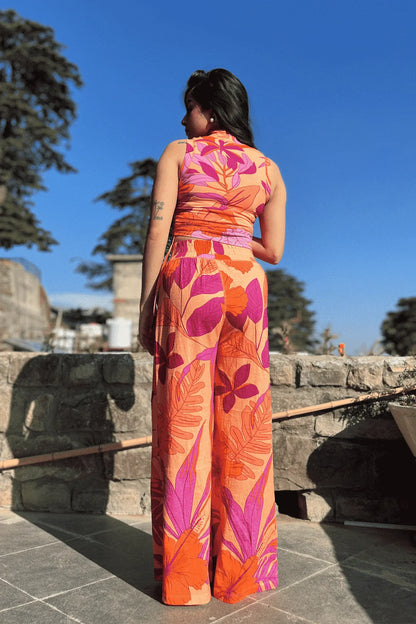 Camellia Pants (Fern Print) - PURPLE POTATO