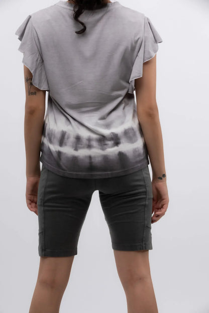 Pansy Tie-Dye Top (Grey) - PURPLE POTATO