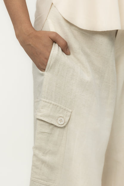 Tulip Linen Cargo High-Rise Flare Pants