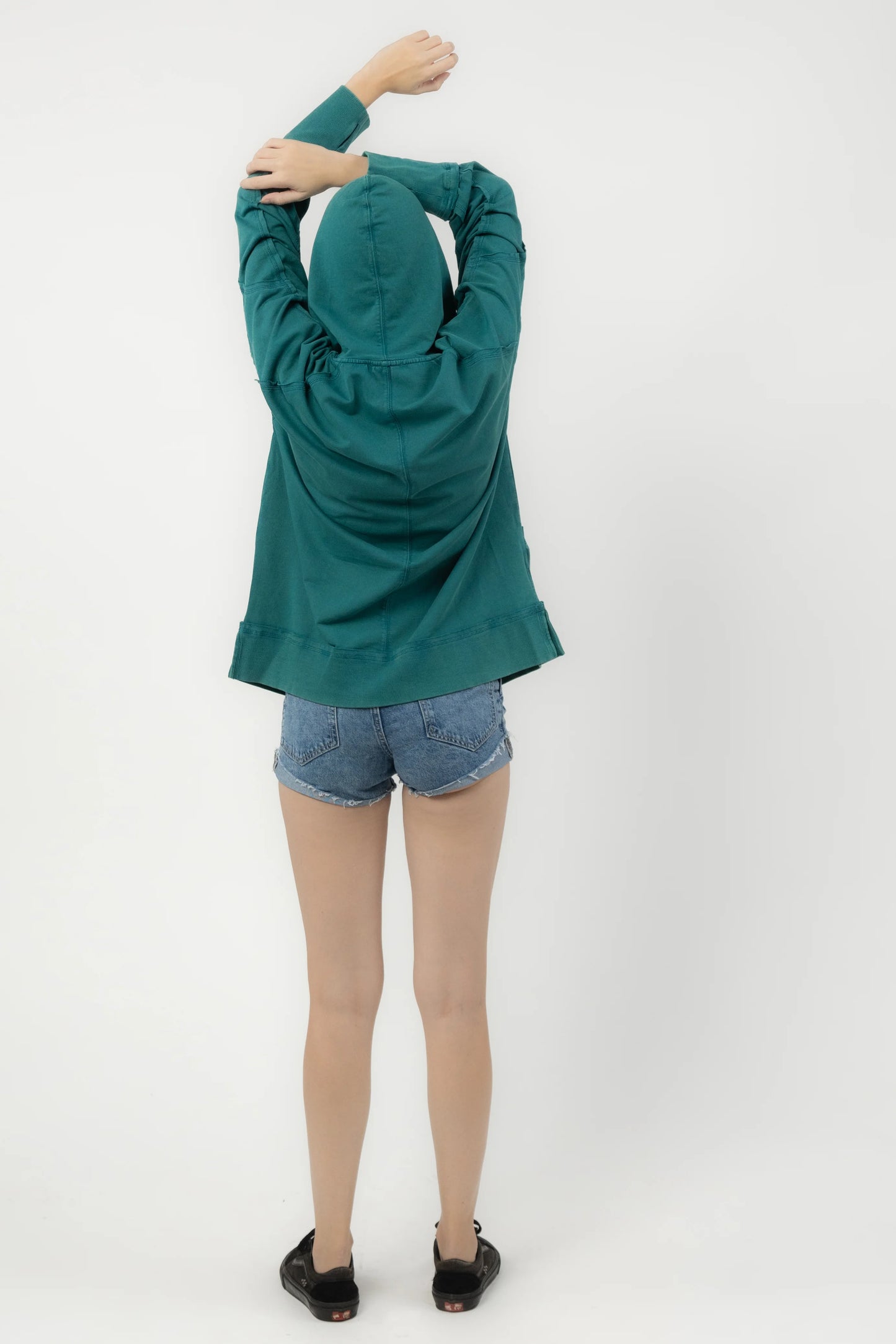 Rose Oversized Hoodie Dress (Teal)