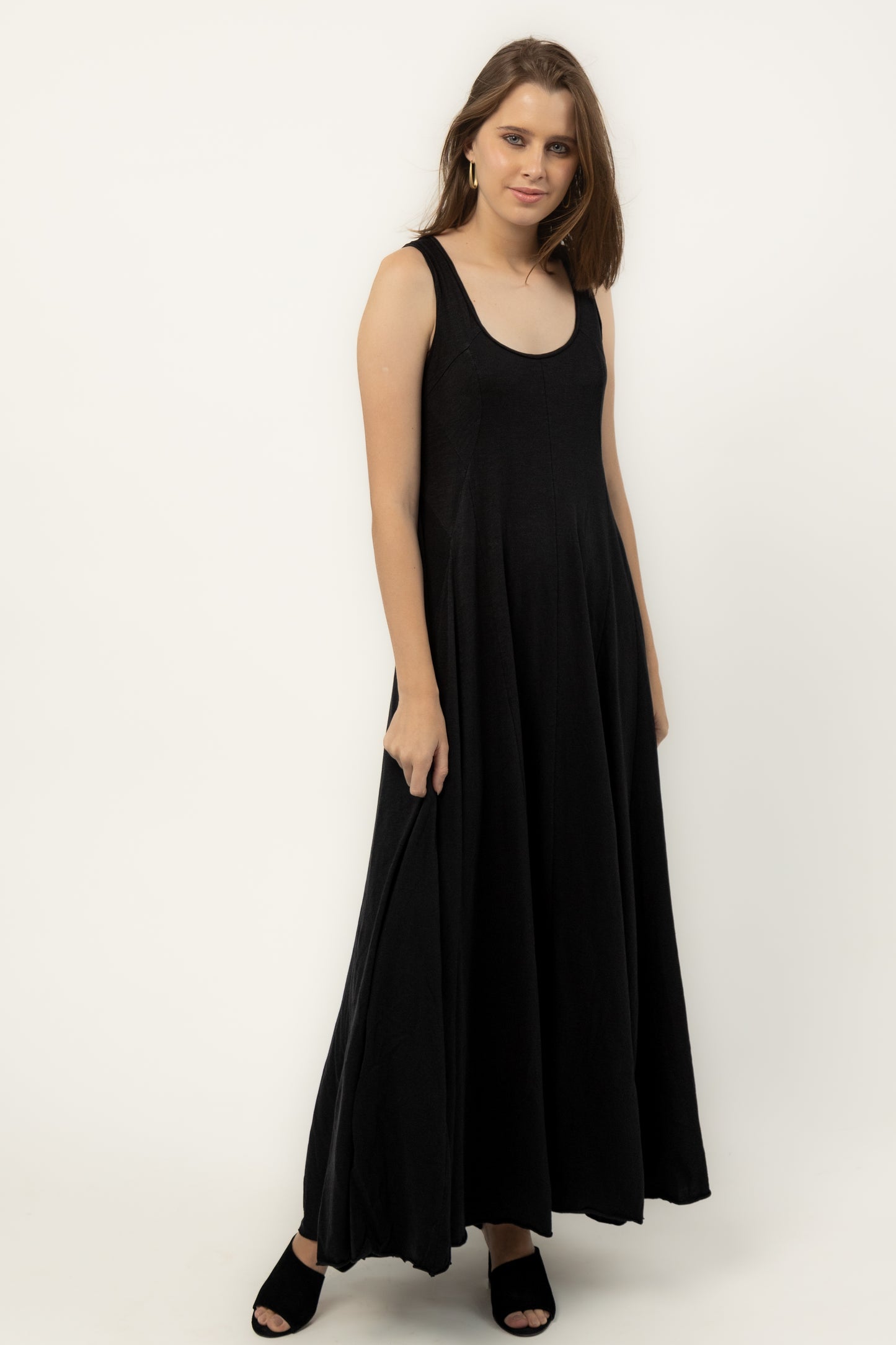 Long Knit Cocktail Dress (Ebony)