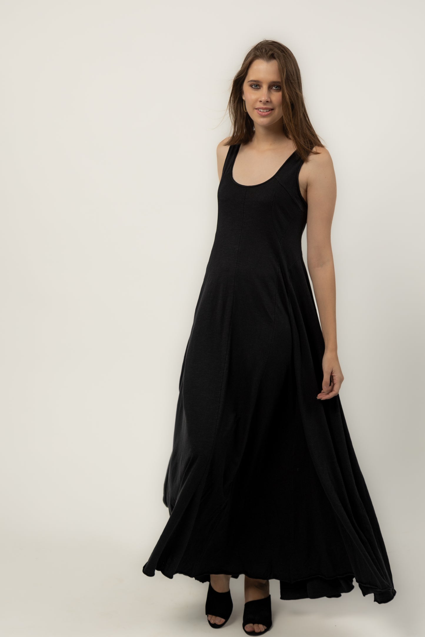 Long Knit Cocktail Dress (Ebony)