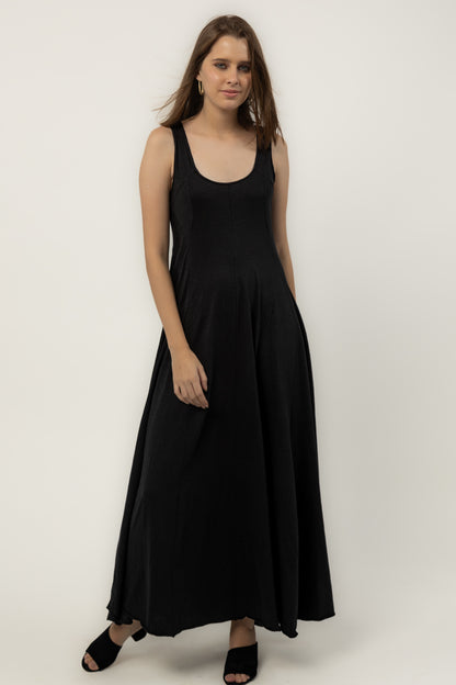 Long Knit Cocktail Dress (Ebony)