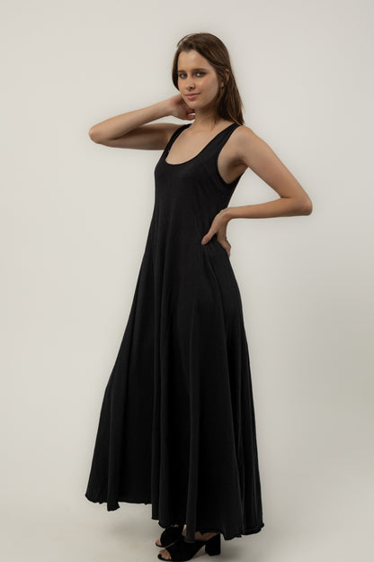 Long Knit Cocktail Dress (Ebony)