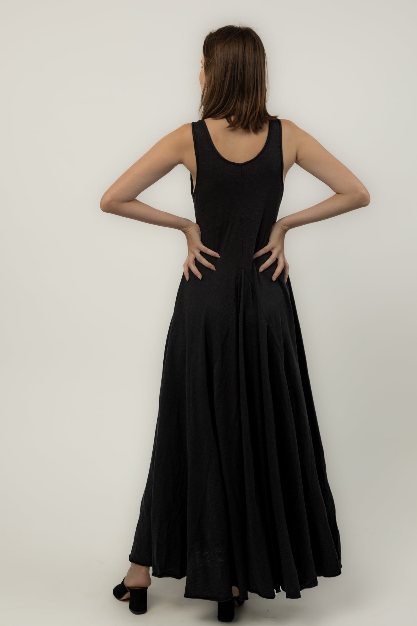 Long Knit Cocktail Dress (Ebony)