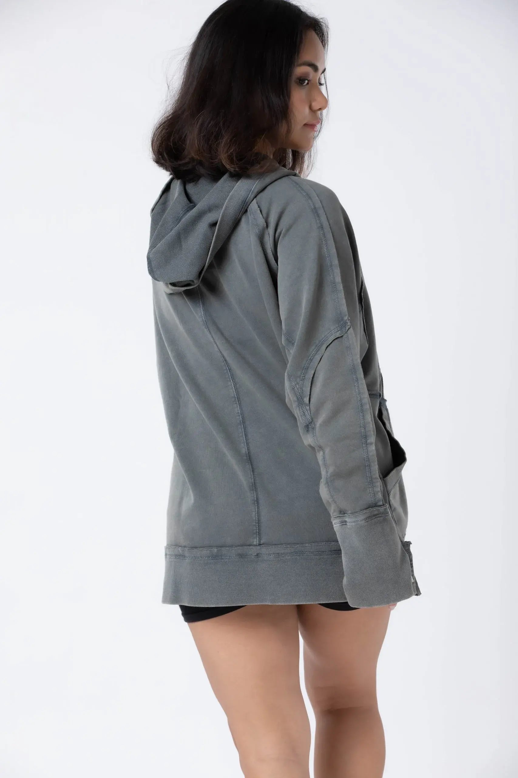 Grey rose hoodie sale