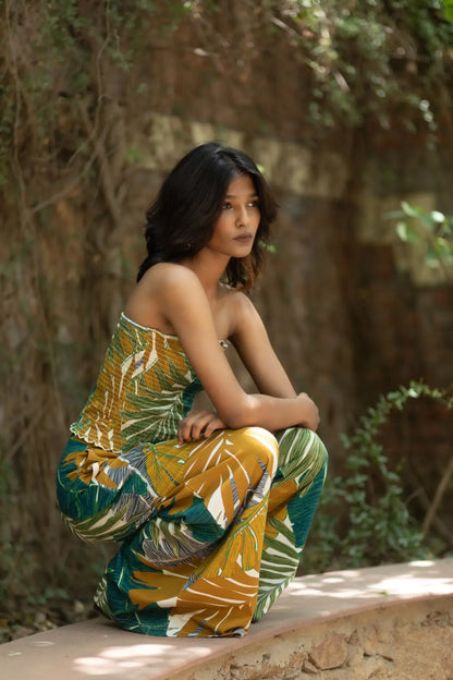 Verbena Smocked Top (Jungle Print) - PURPLE POTATO