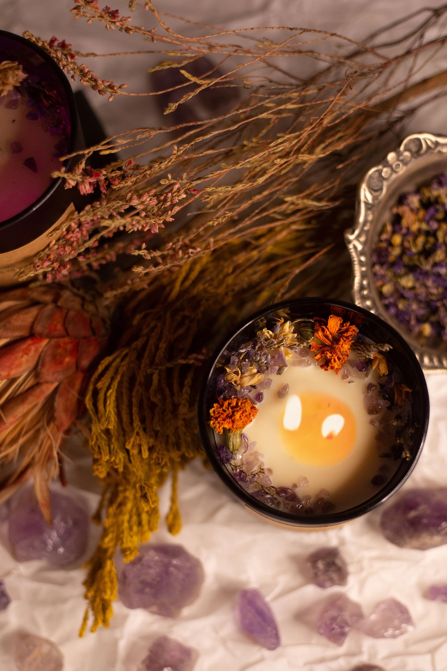 Peace Within Amethyst Candle (Black Jar)