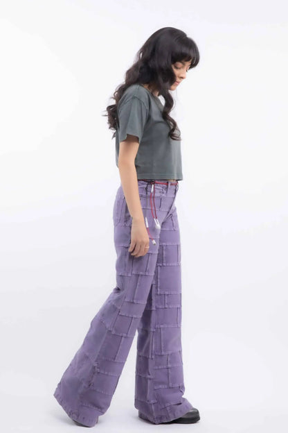 Petunia Crop Tee (Grey) - PURPLE POTATO